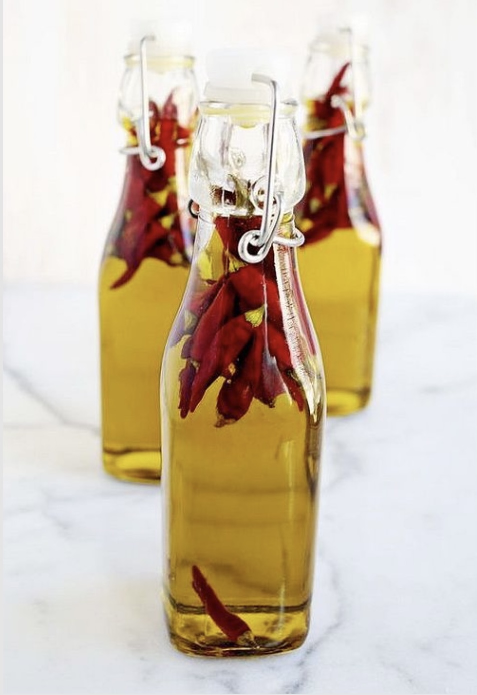 Hand-bottled chilli-infused olive oil